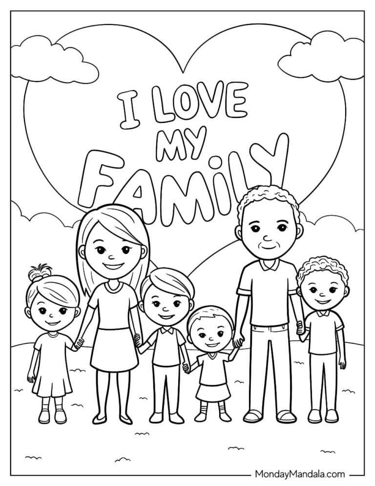 Coloring Page Of A Family - 20 Family Coloring Pages (Free PDF Printables)