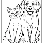 Coloring Pages Of Dogs And Cats - Cat And Dog Colouring Page