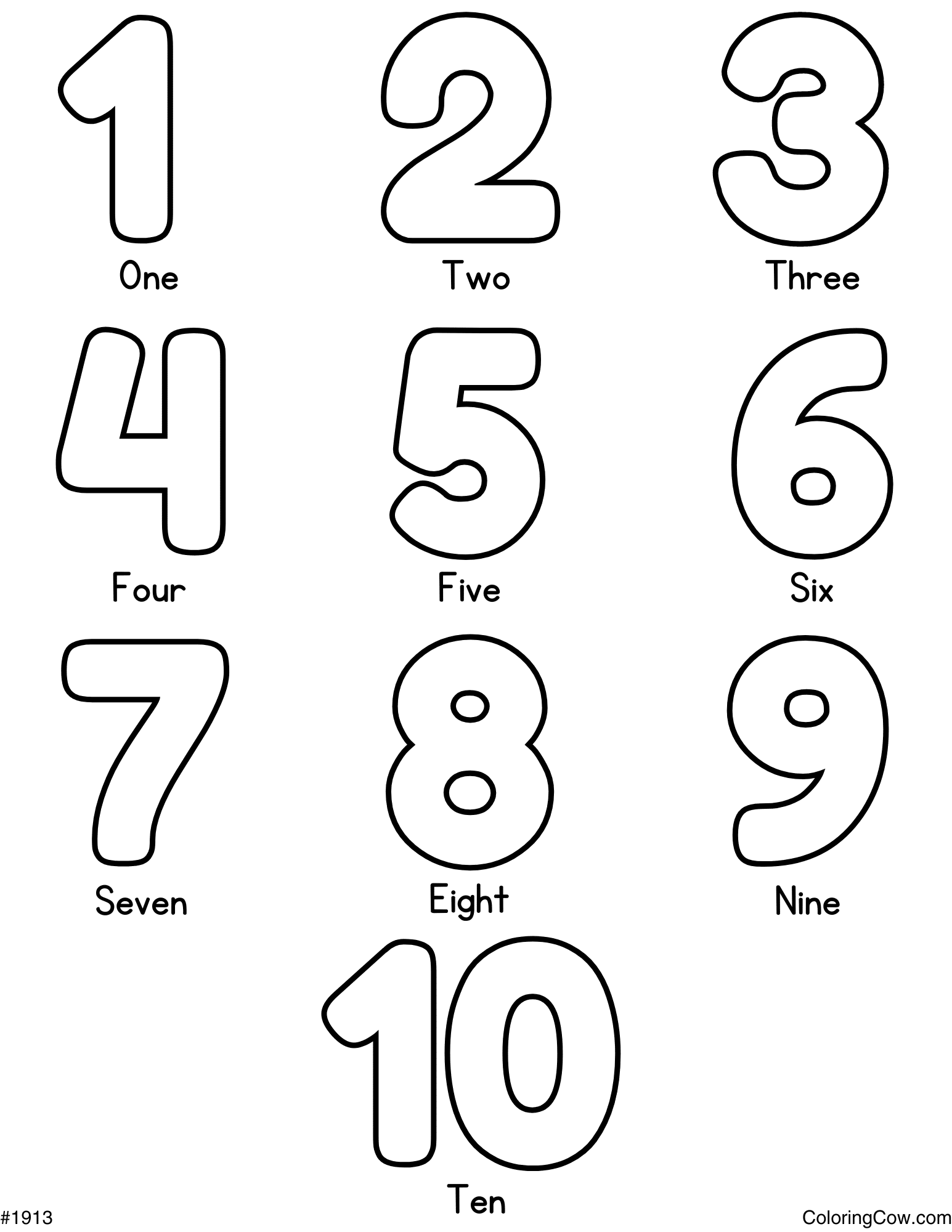 Coloring Sheets Numbers 1 10 - Coloring Page Numbers - Image to u