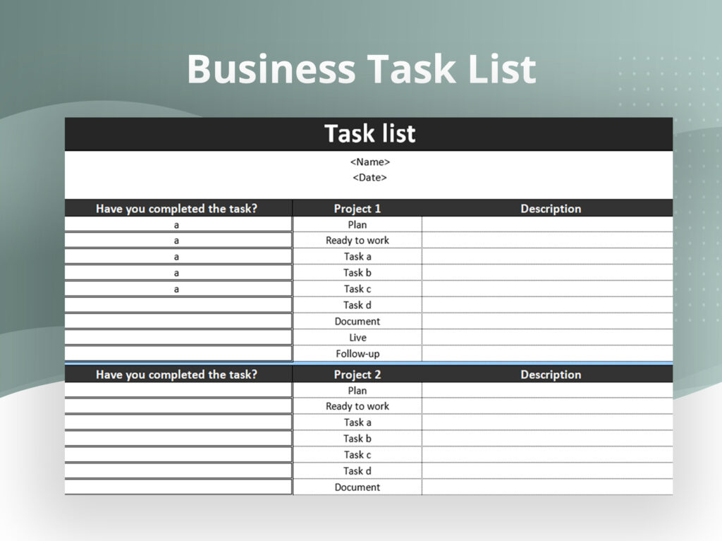 Company To Do List Template - business task list xlsx excel lists 867cc337