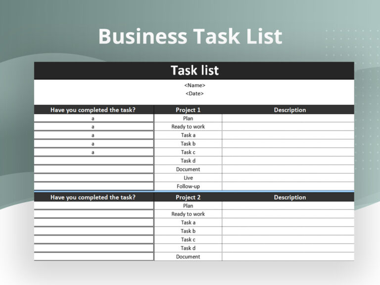 Company To Do List Template - business task list xlsx excel lists 867cc337