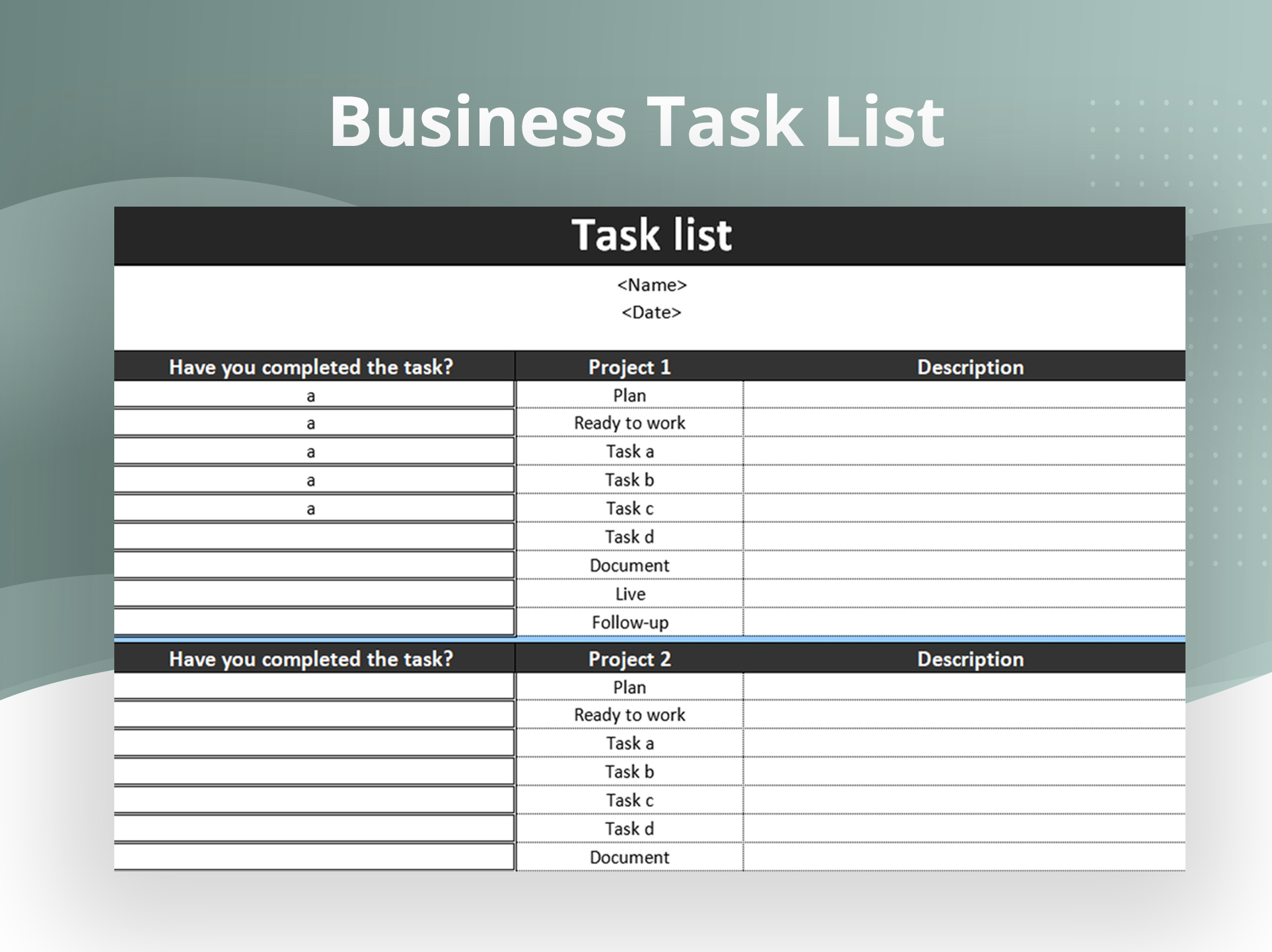 Company To Do List Template - business task list xlsx excel lists 867cc337