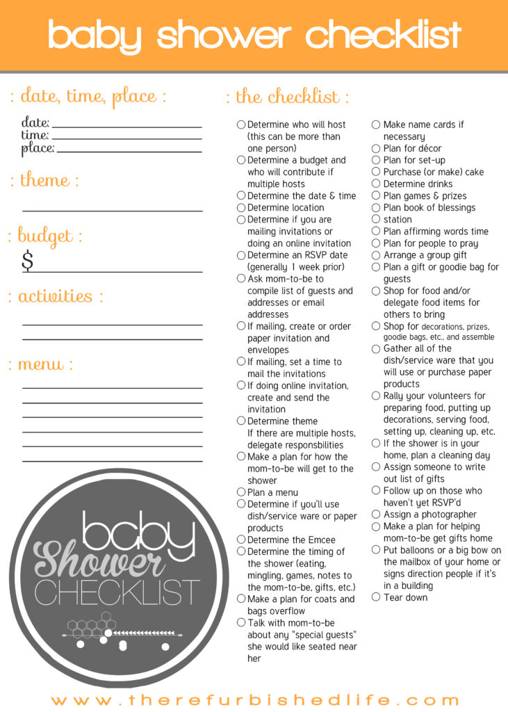complete baby shower checklist free printable complete baby shower checklist free printable