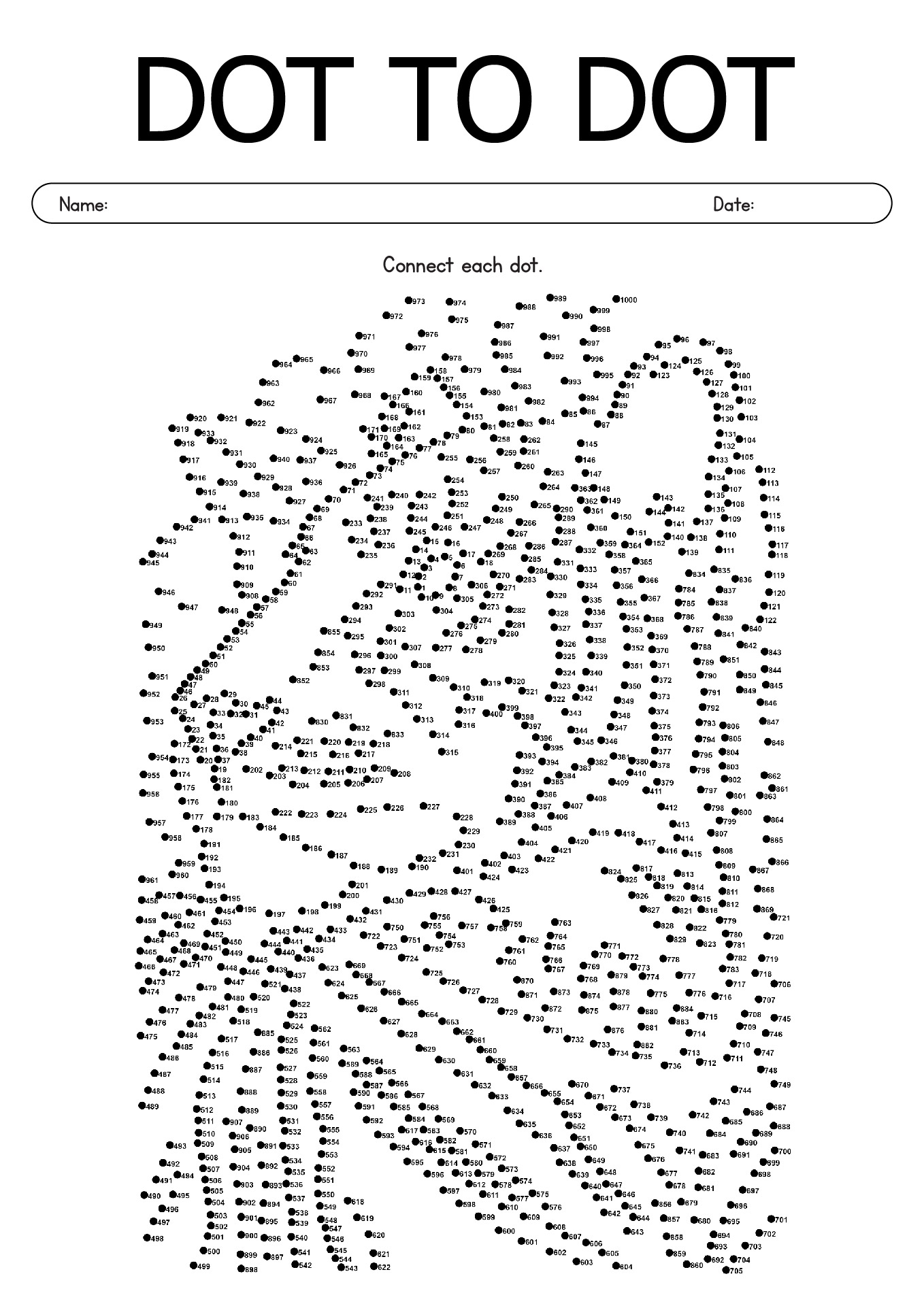 Engaging Complicated Dot To Dot Printables featuring a lion design for kids to connect the dots
