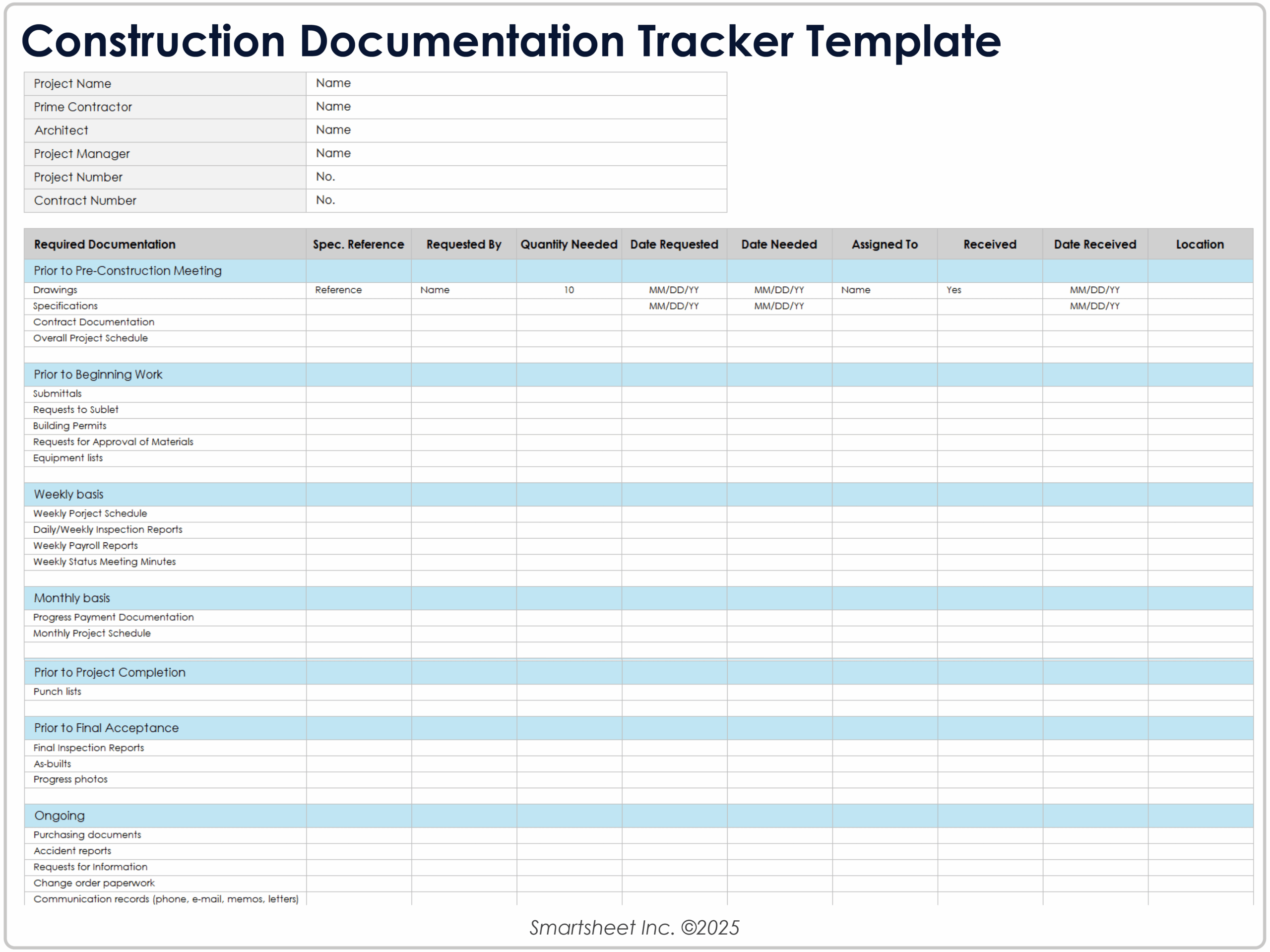 Construction To Do List Template - excel construction project management templates