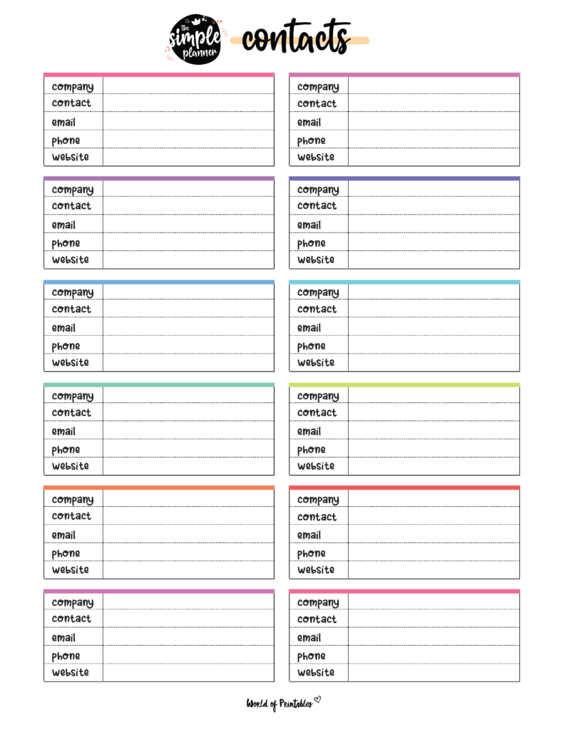 contact list templates contact list templates
