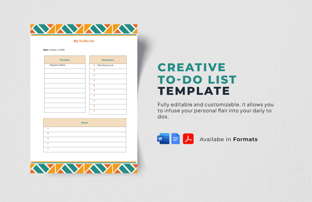 Creative Cute To Do List Template - creative to do list template