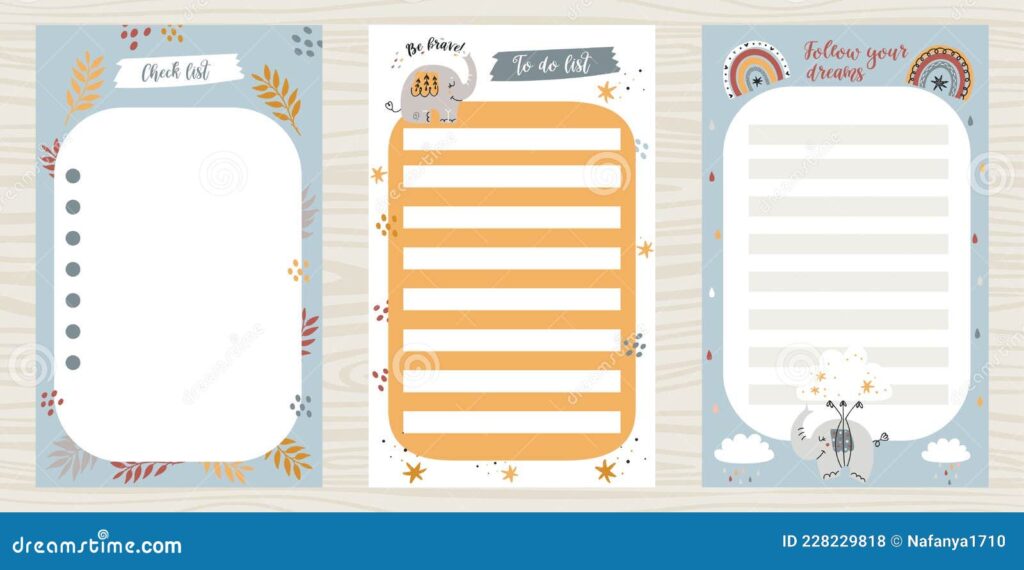creative pack to do lists set notes to do list template image228229818