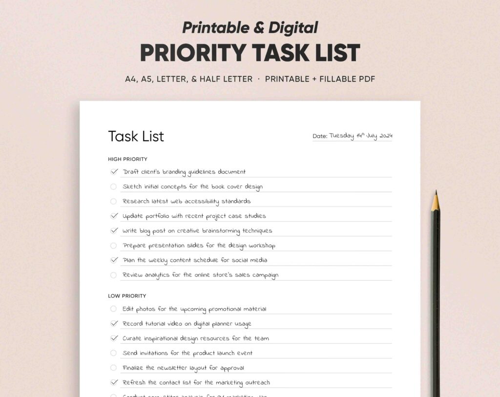 Creative To Do List Template – priority task list Creative To Do List Template - priority task list