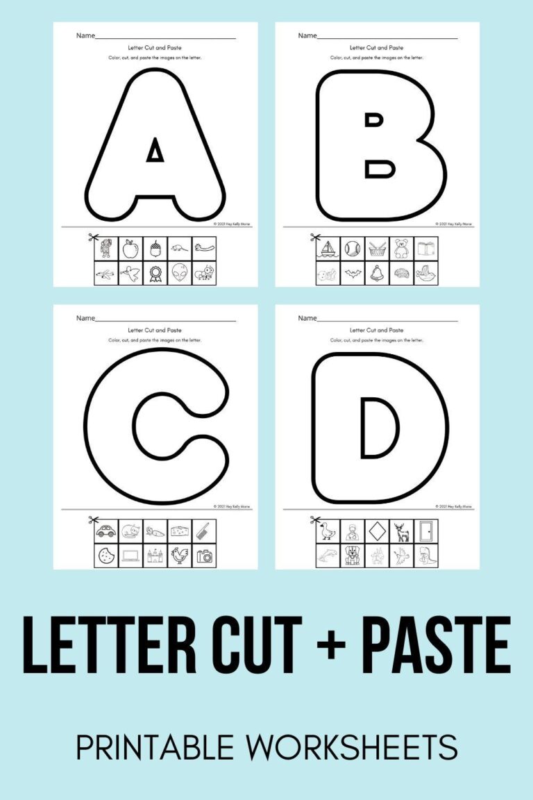 Alphabet cut and paste letter worksheets free printable – Artofit