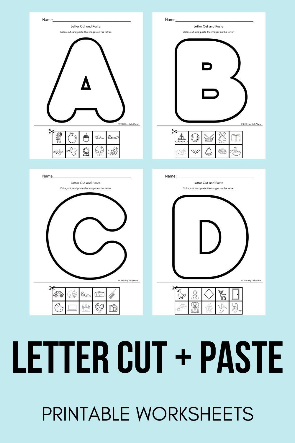 Alphabet cut and paste letter worksheets free printable – Artofit