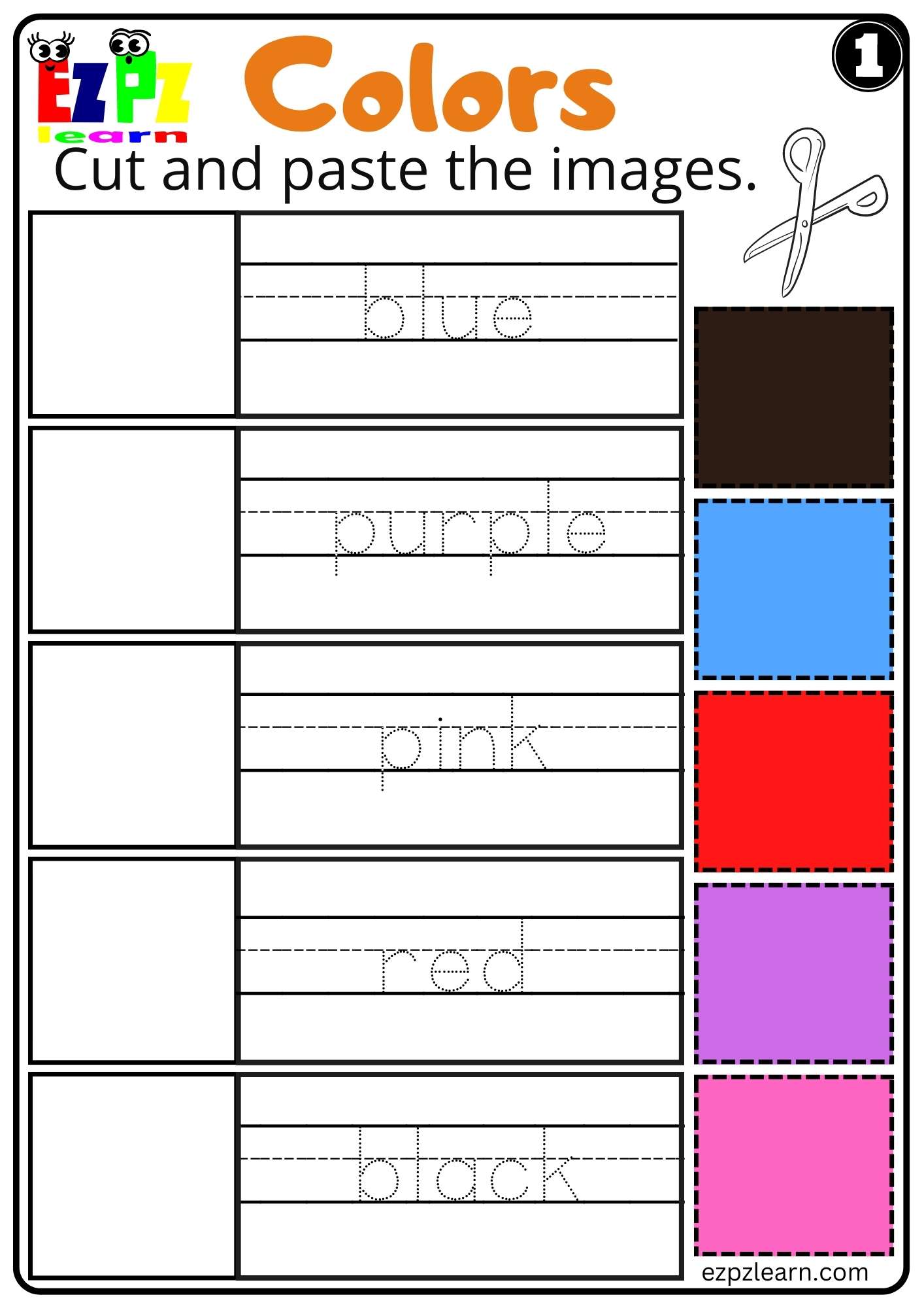 Cut Color And Paste Printables - Free Printable Color Cut And Paste Worksheets For Kindergarten - Free ...