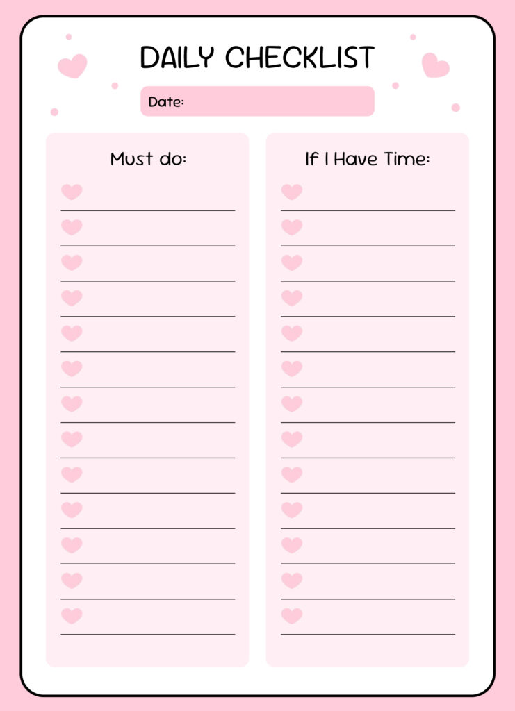 cute checklist free google docs template