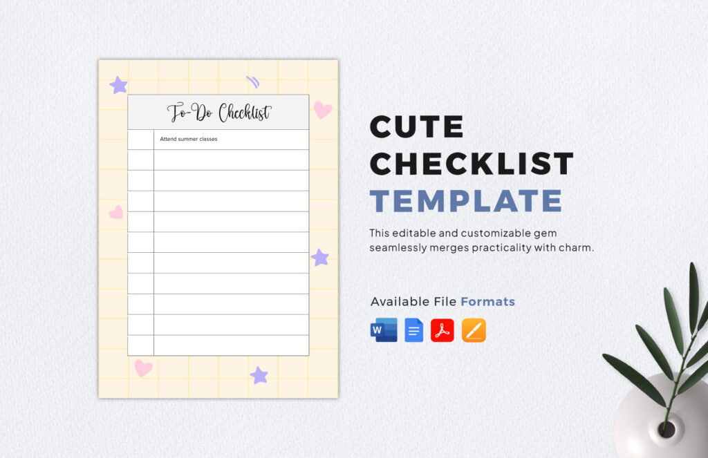 cute checklist template cute checklist template