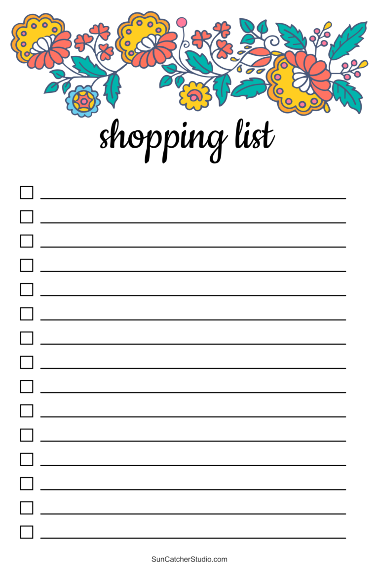 Cute Shopping Checklist Templates Online - grocery list