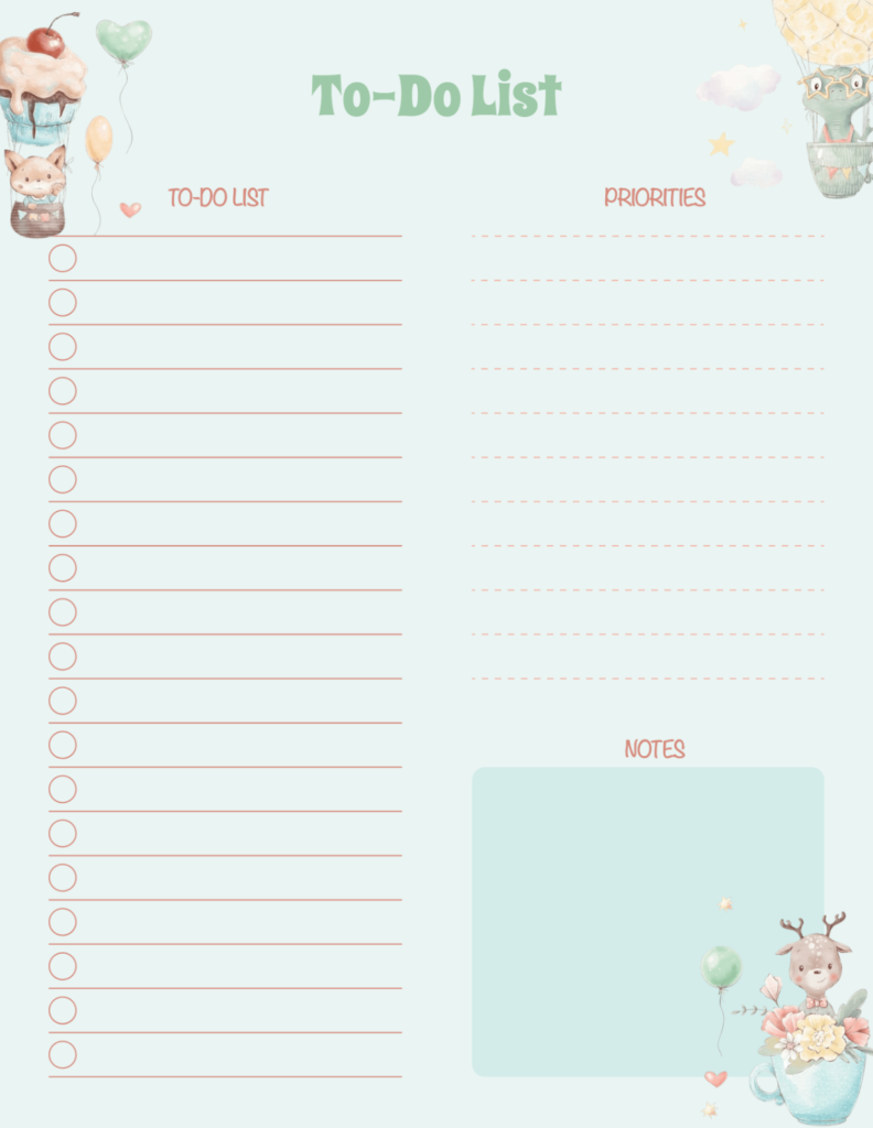cute to do list