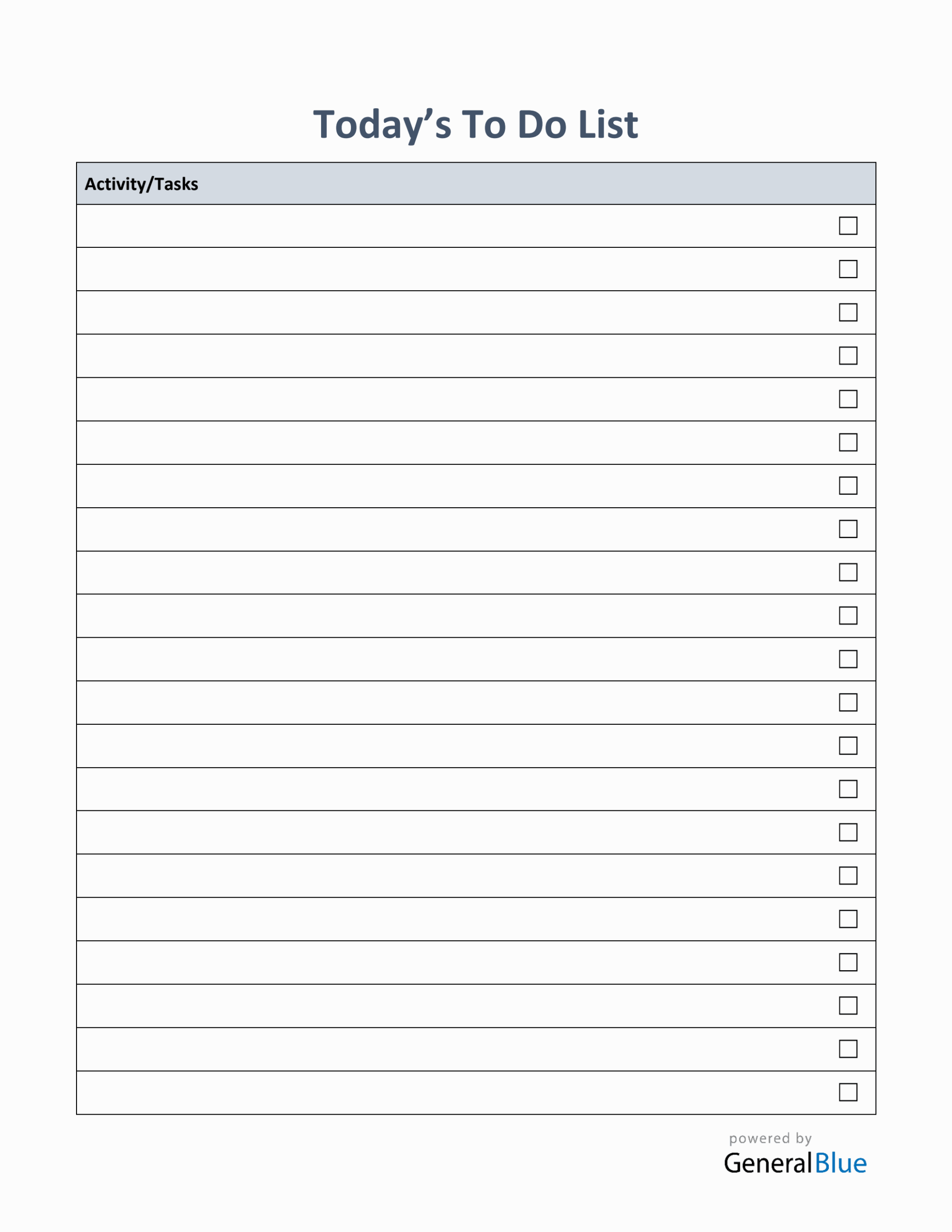 Daily Checklist Template Free Word - tdb3mh4c9
