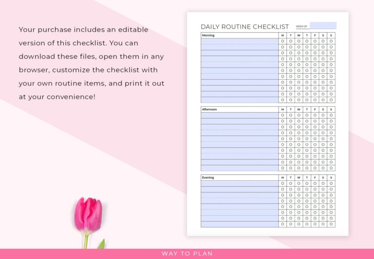 Daily Routine Checklist Template Free Download - daily routine checklist adhd routine checklist