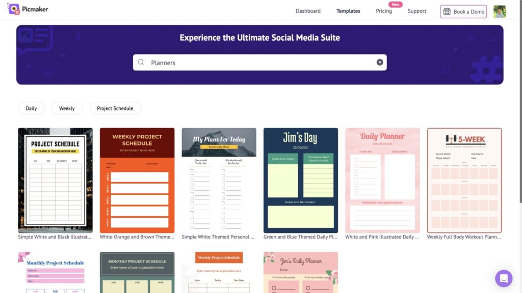 daily schedule template ideas