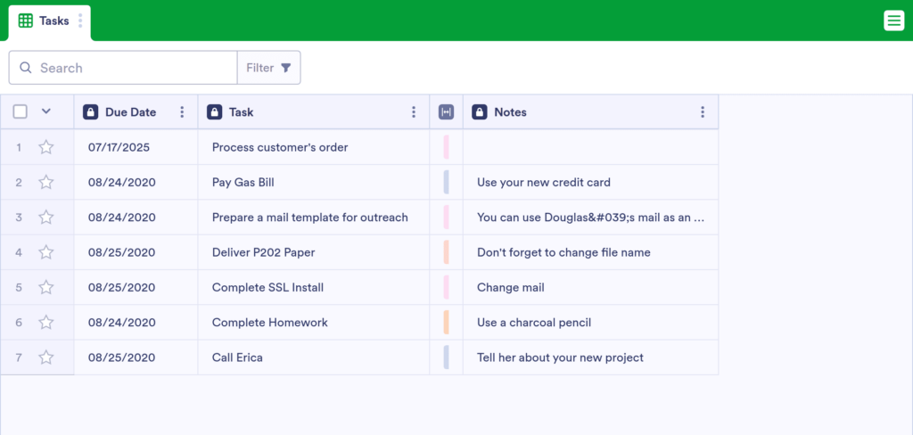 daily task list template