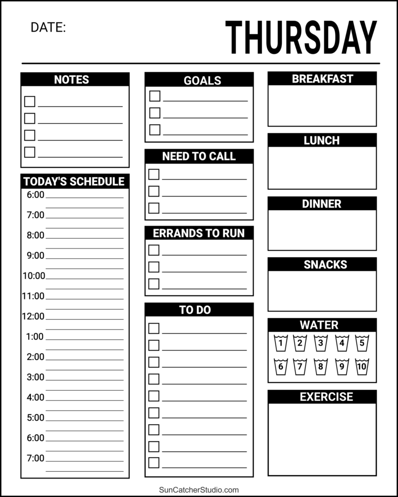Daily Task List Template For Work Free - daily planners