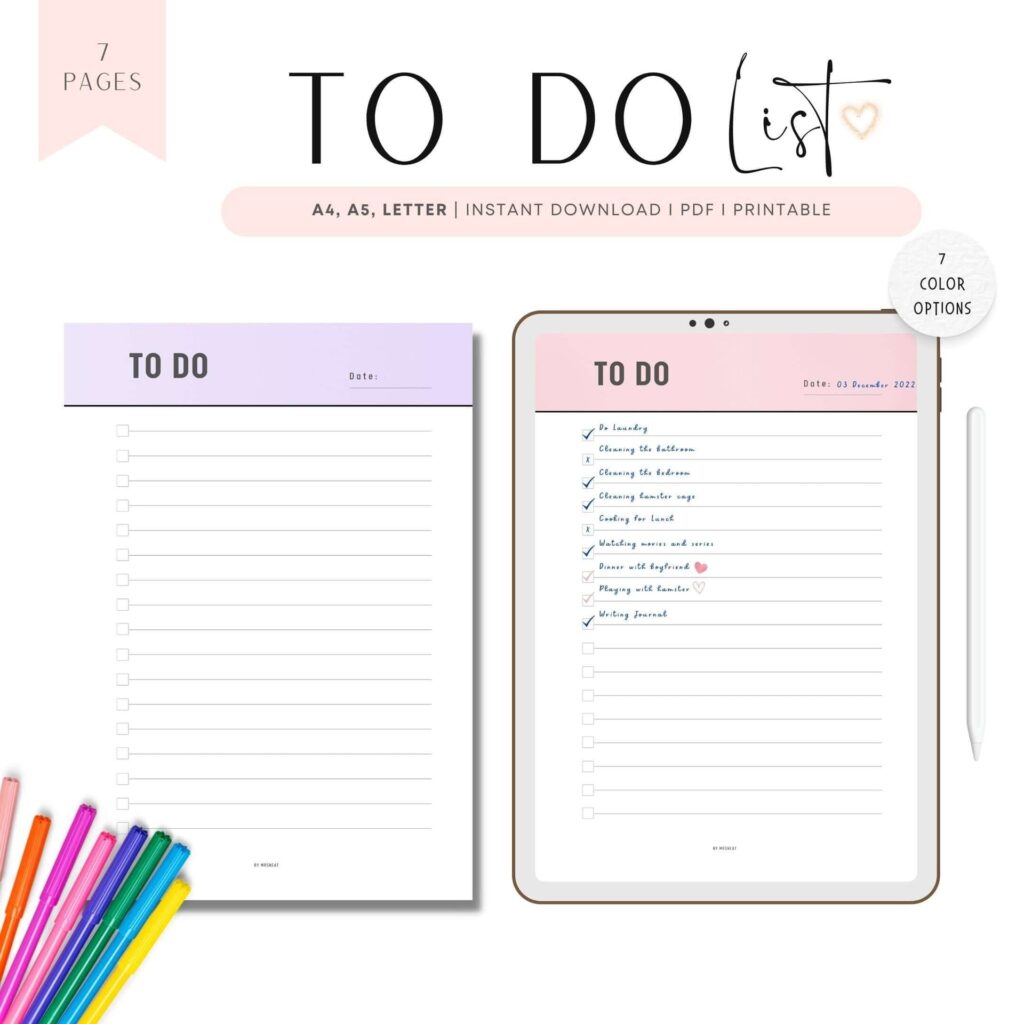 daily to do list