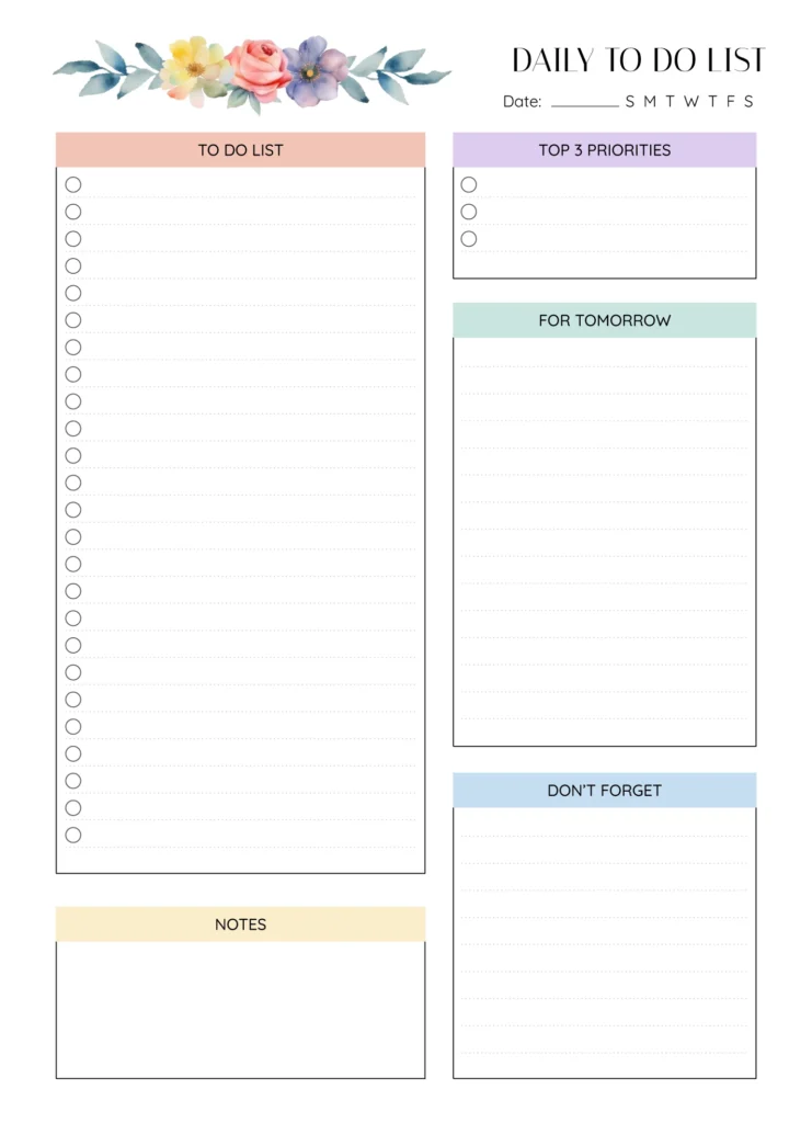 daily to do list free google docs template