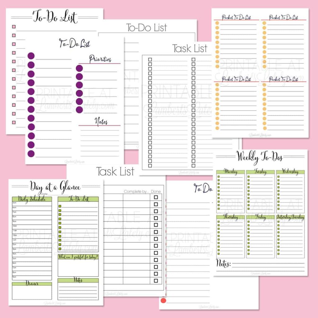 daily to do list printable
