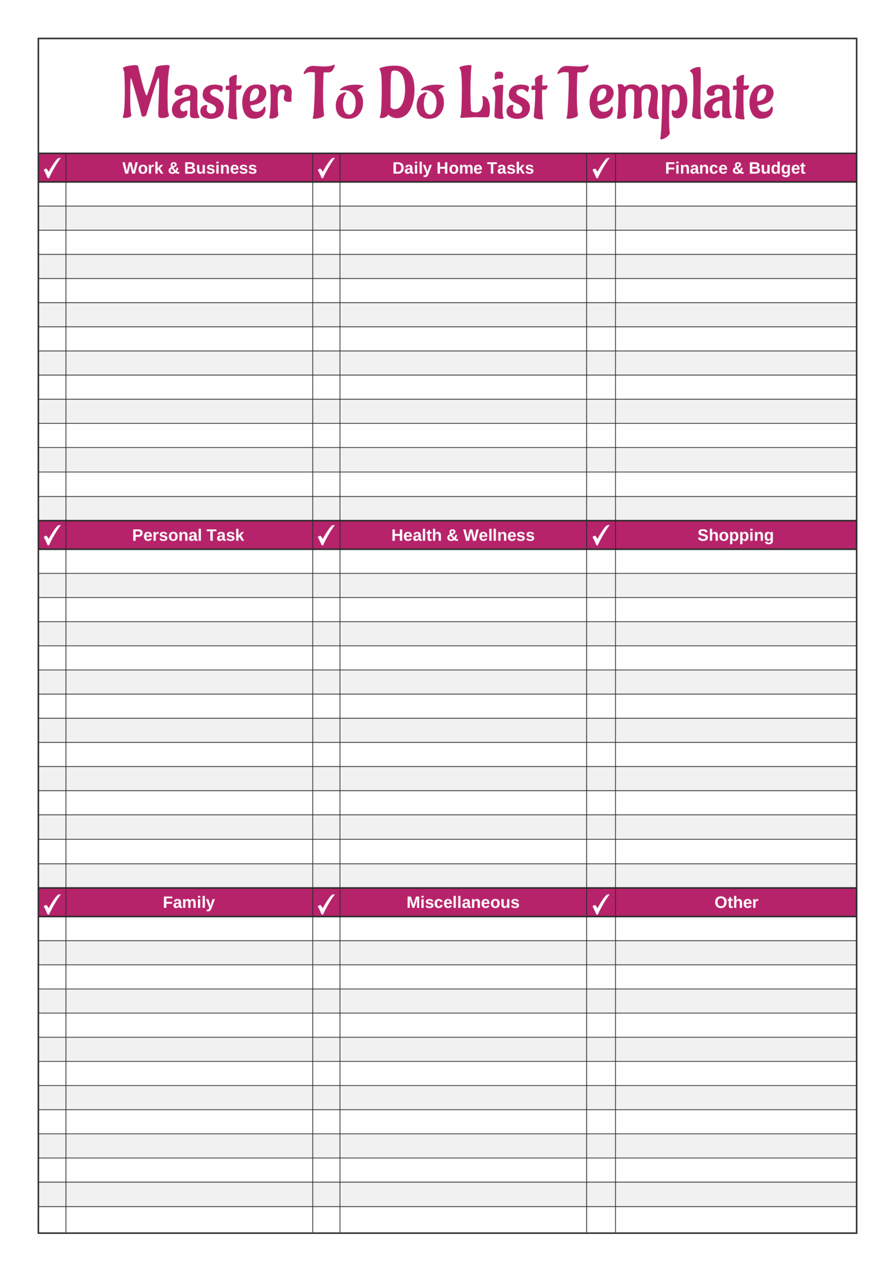 Daily To Do List Template For Work - to do list templates
