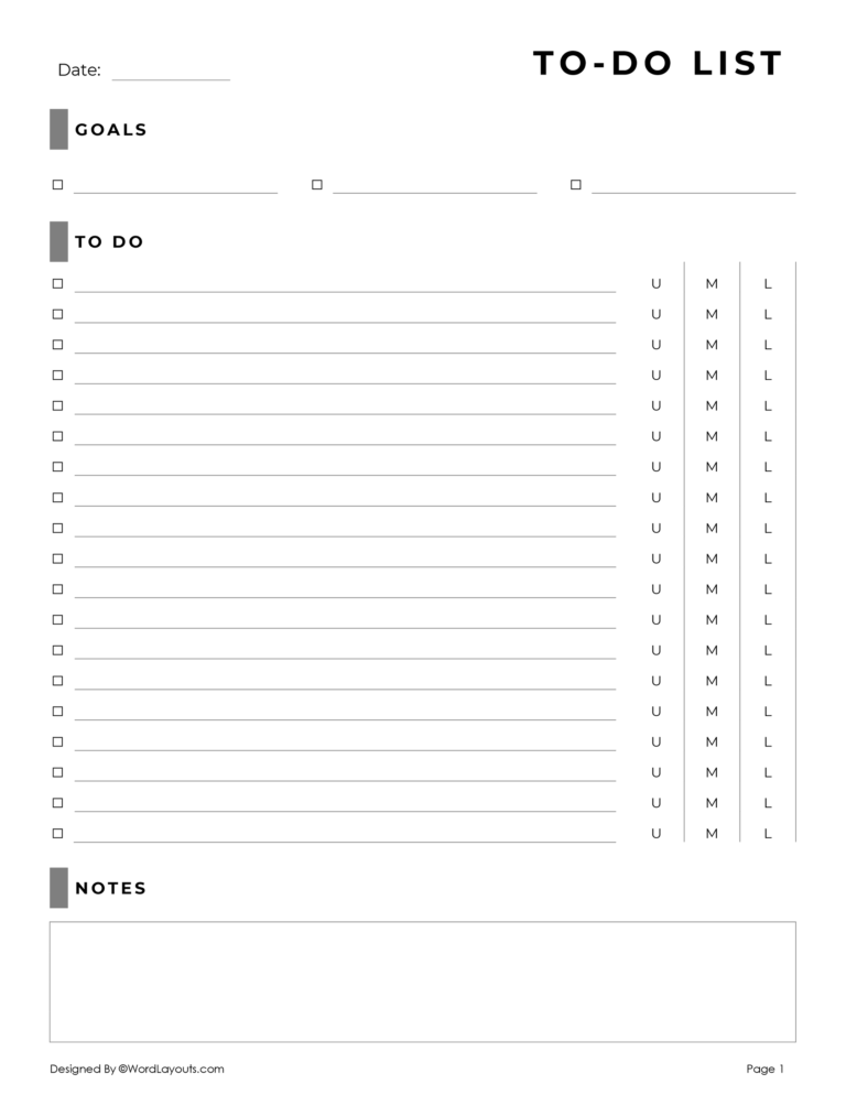 Daily To Do List Template Pinterest - to do