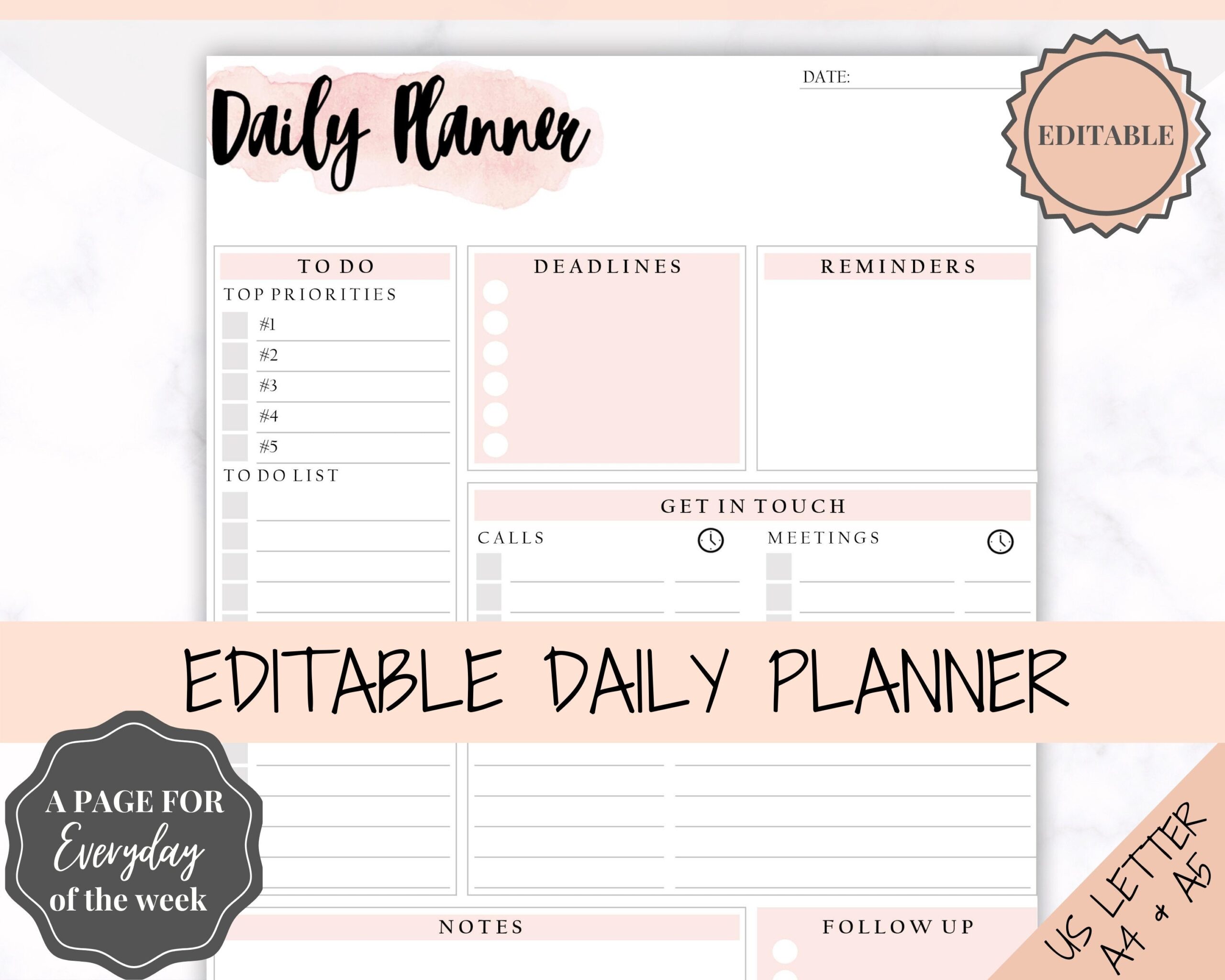 Daily To Do Template Dyi - daily to do list printable pink