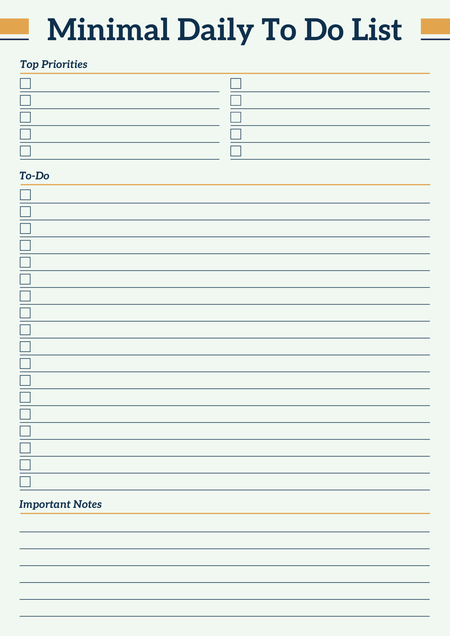 Daily Todo List Template Word - to do list templates