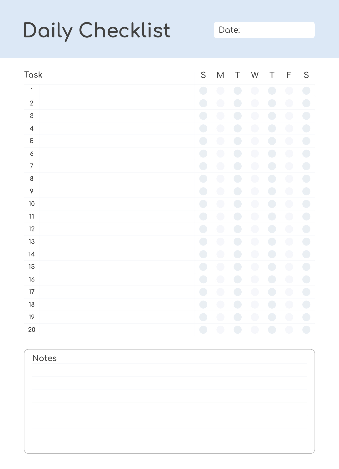 Day To Day Checklist Template - daily checklist free google docs template