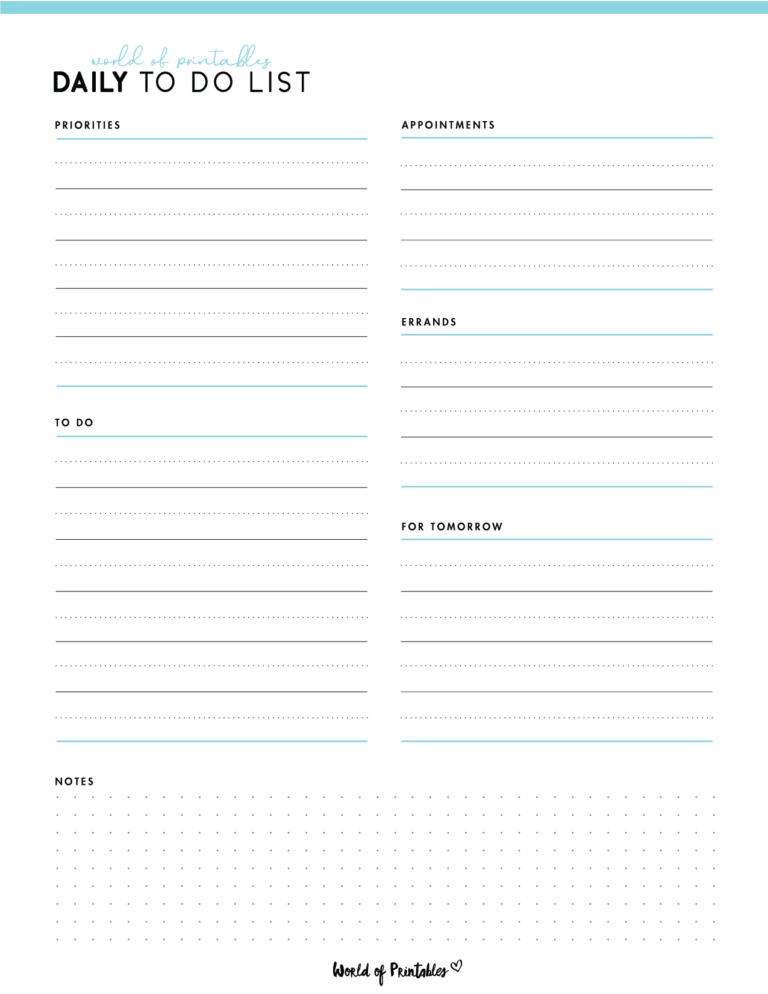 Diary And To Do List Template - free printable daily to do list template