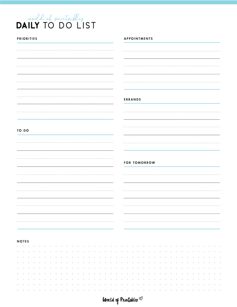 Diary And To Do List Template - free printable daily to do list template