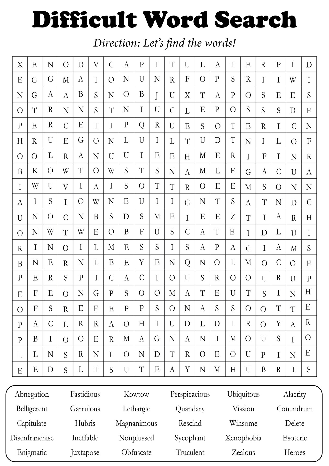 Difficult Word Search Free Printable - Difficult Printable Word Search - Printable Free Templates