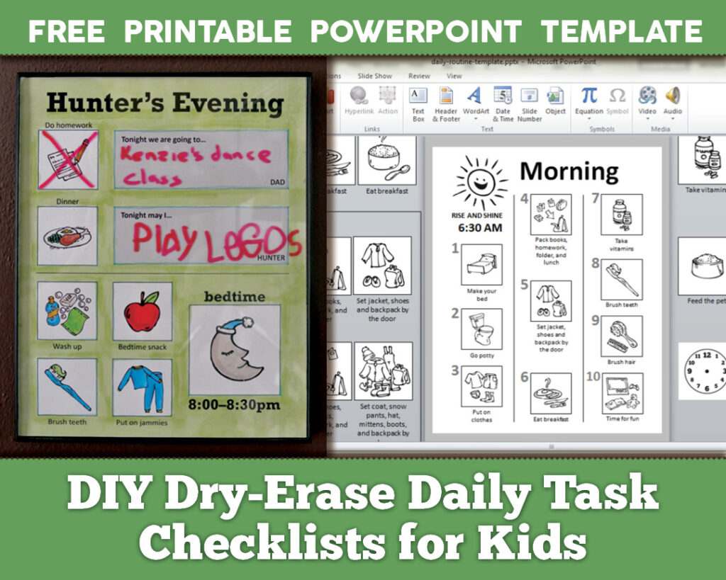 diy dry erase daily routine checklists kids powerpoint