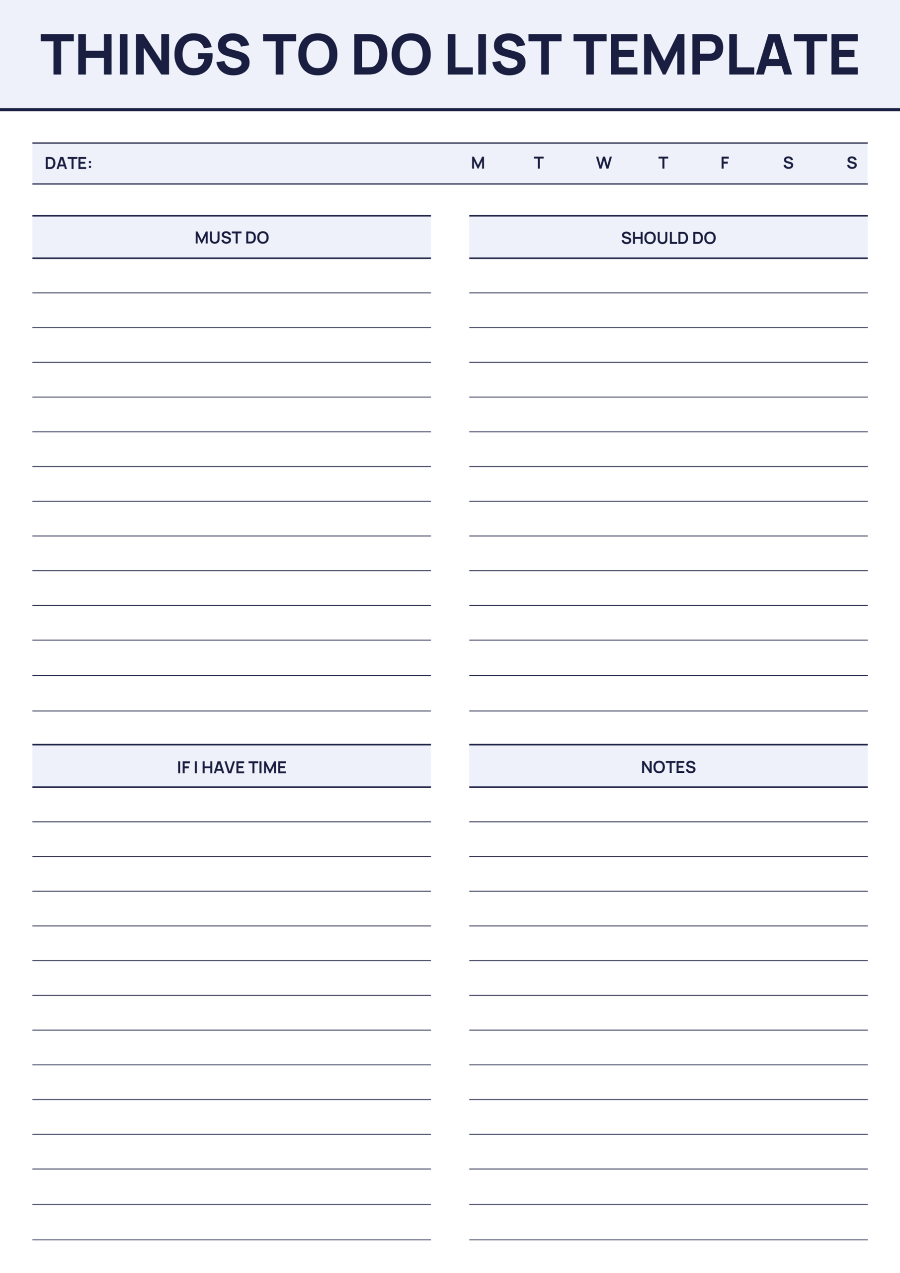 Do And Don't List Template - to do list templates