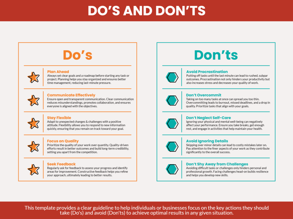 Do And Dont Sheet Template – dos and donts t chart template Do And Dont Sheet Template - dos and donts t chart template
