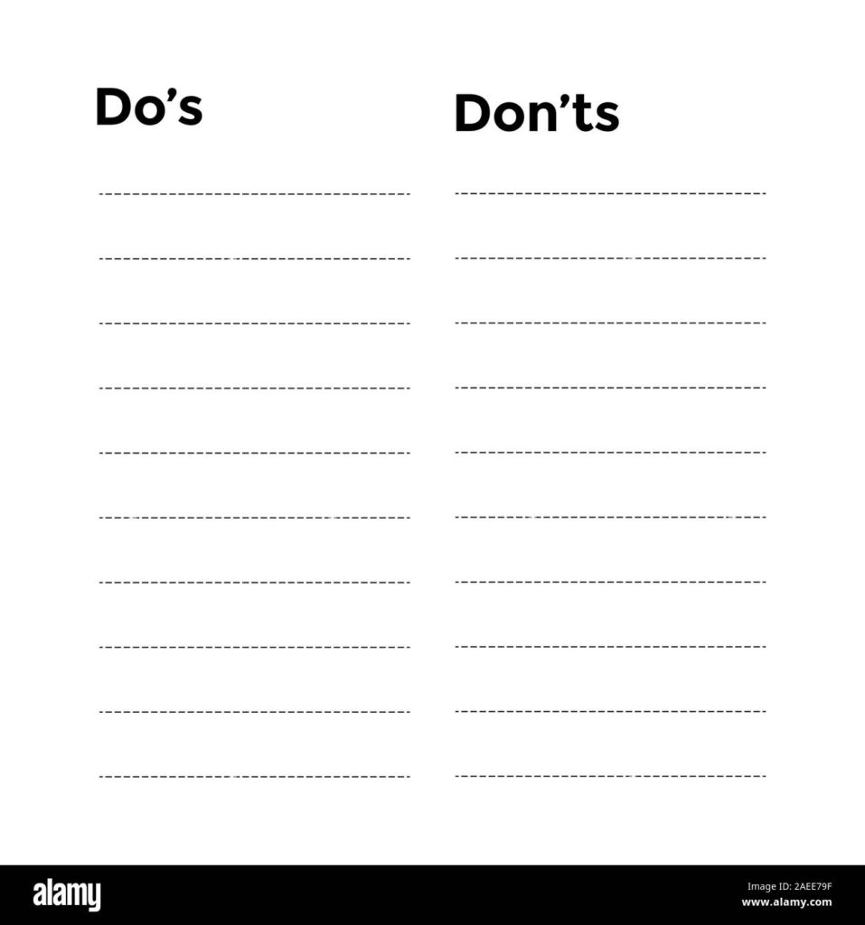 dos and donts list on paper image335915259