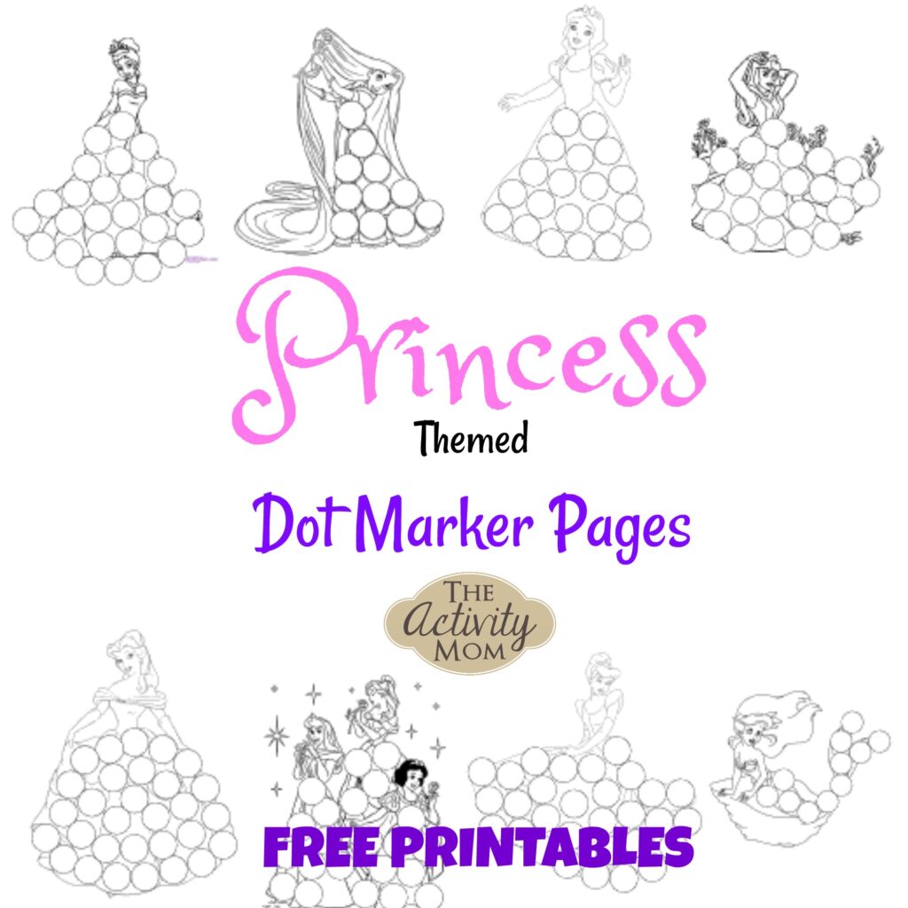 Dot Marker Coloring Pages Free - princess dot marker pages printable