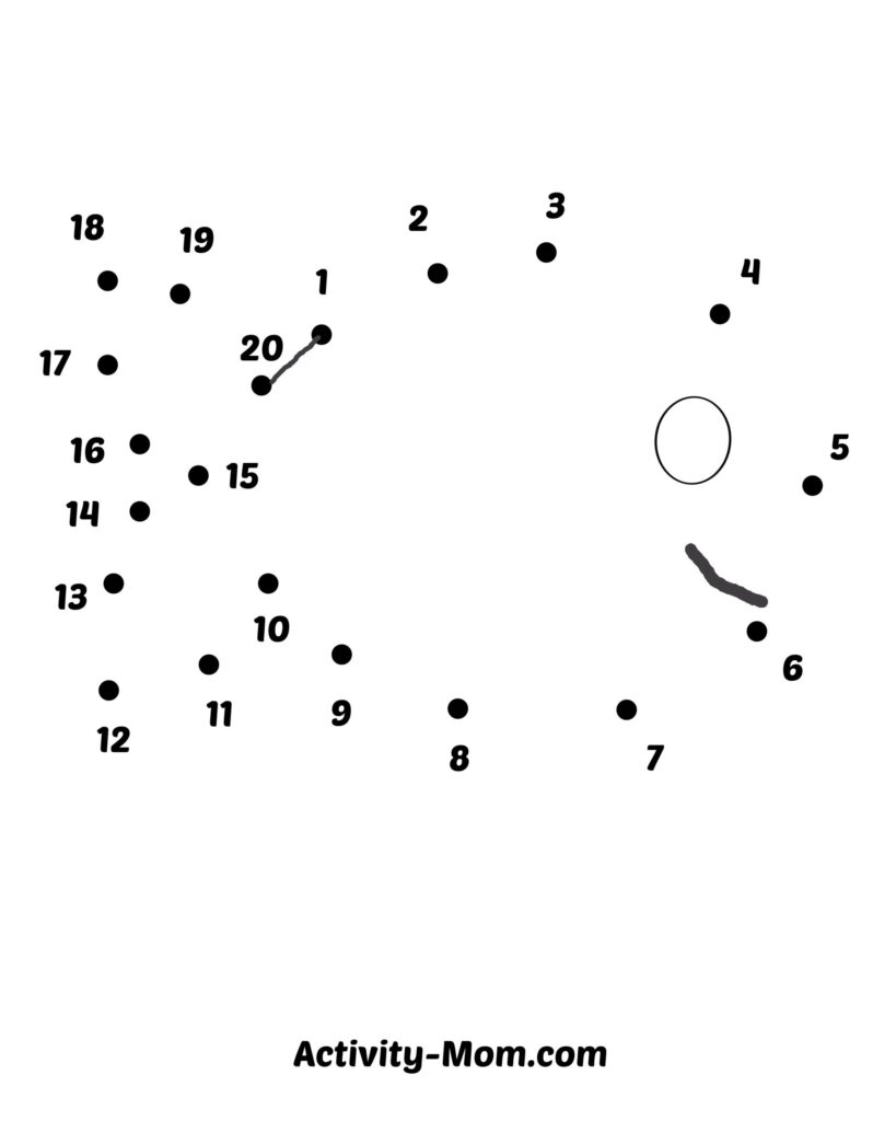 Engaging free printable Dot To Dot 1 20 worksheet for children to connect the dots