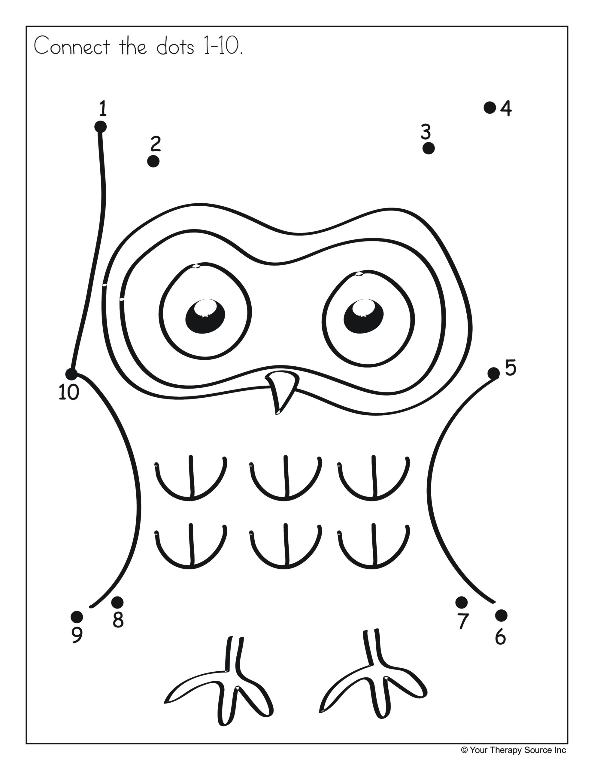 Dot To Dot 1 To 10 - Dot to Dot 1-10 and 1-20 Freebies - Your Therapy Source