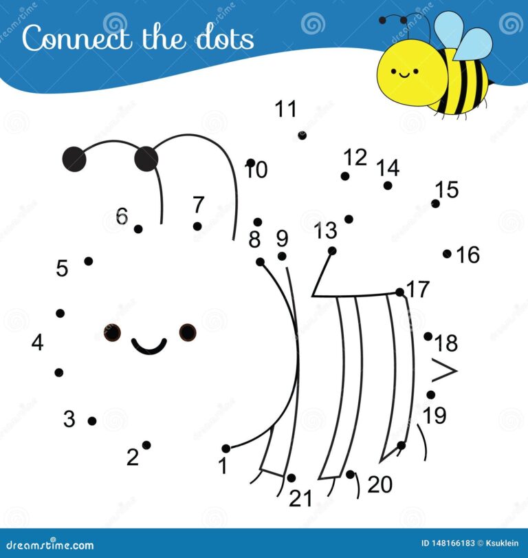 Connect the Dots. Dot To Dot by Numbers Activity for Kids and Toddlers ...