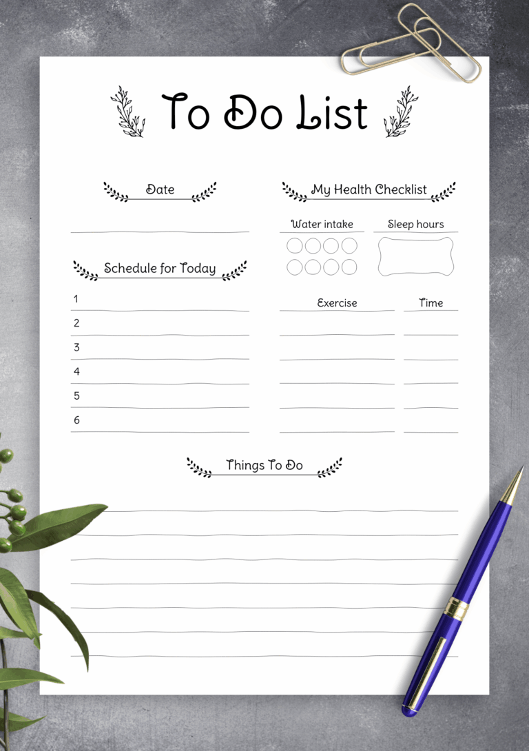 Download A To Do List Template - free printable to do lists to get organized