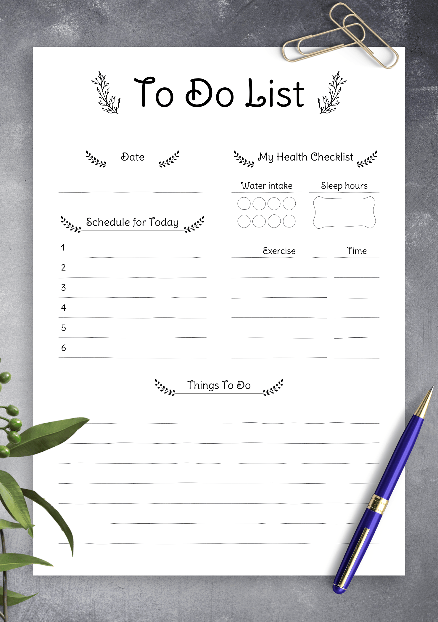 Download A To Do List Template - free printable to do lists to get organized