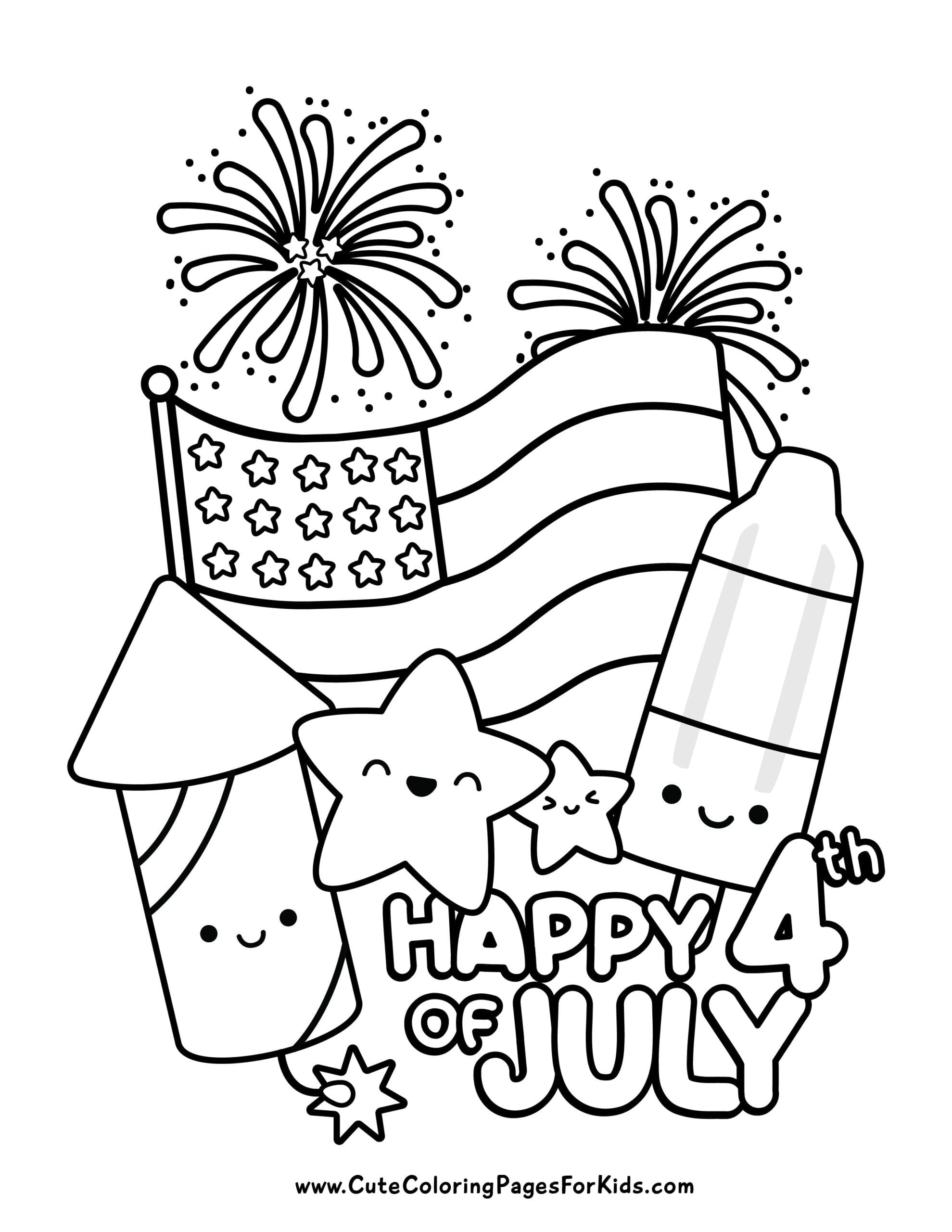 Easy Fourth Of July Coloring Pages - 4th of July Coloring Pages: 8 Adorable Free Printable PDFs - Cute ...