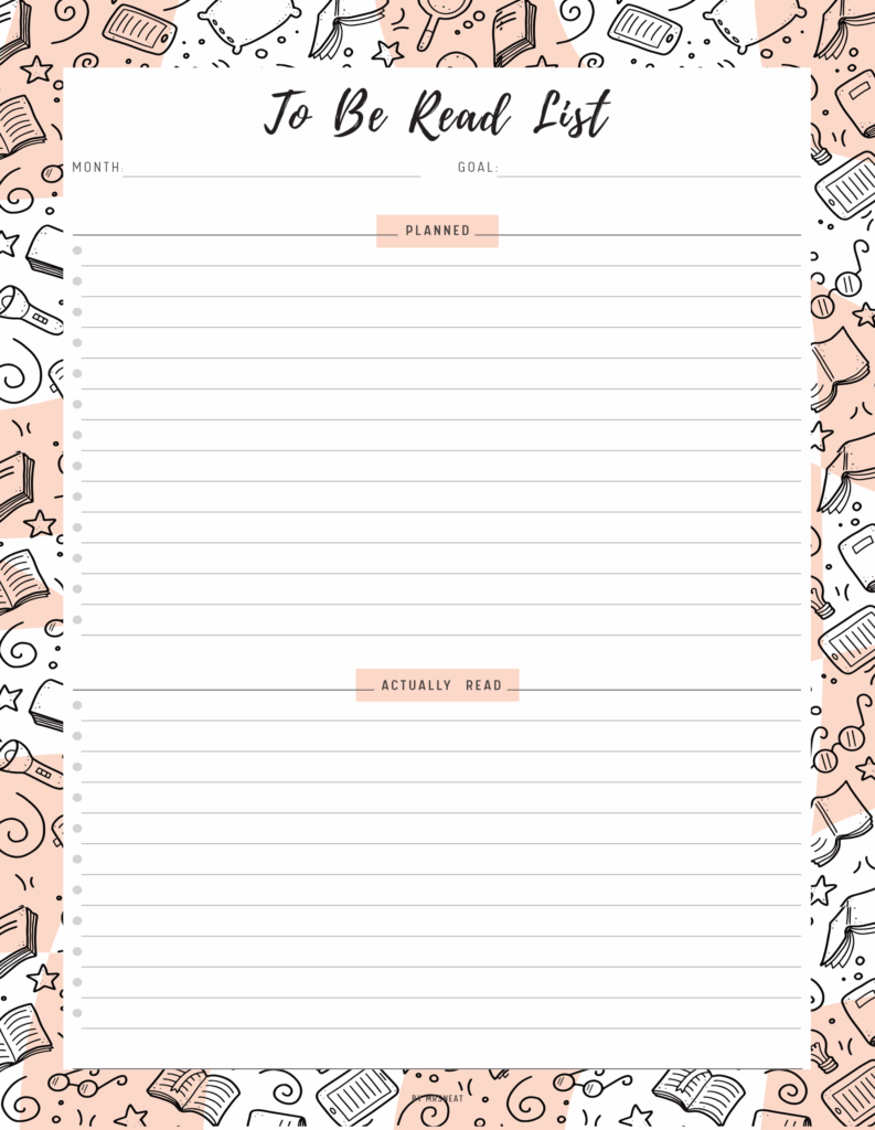 Easy To Read Tasklist Template - to be read list template printable
