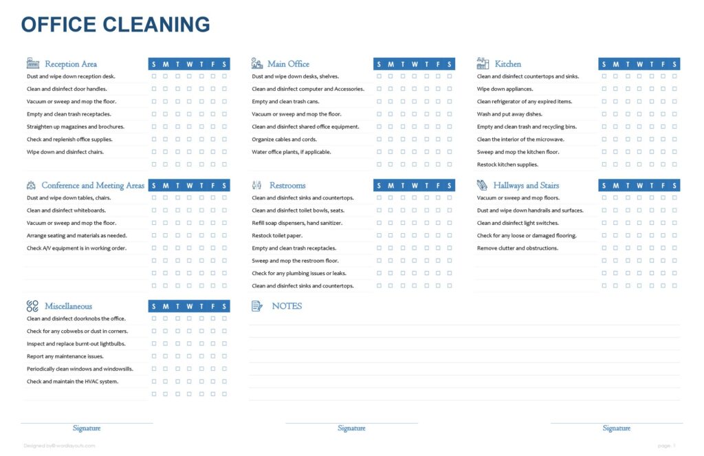 Edible Work Task List Template - office cleaning checklist template