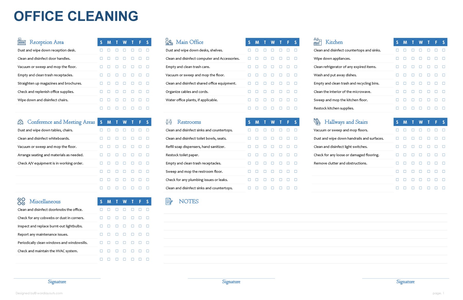 Edible Work Task List Template - office cleaning checklist template